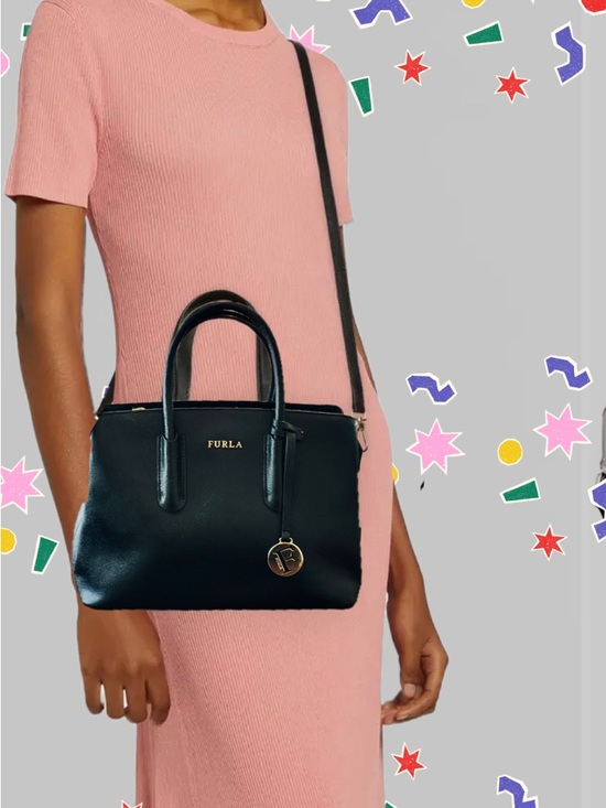 Furla Handbags - Furla Tessa Satchel handbag, a structured leather tote featuring gold hardware